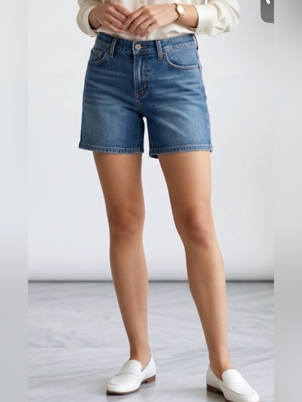 Everyday Mid-Rise Blue Denim Jean Shorts